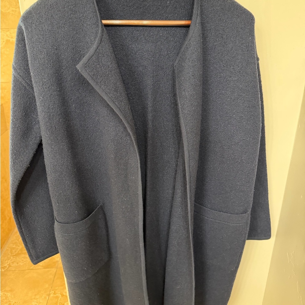 Madewell Dark Navy Open-Front Shawl Collar Cardigan